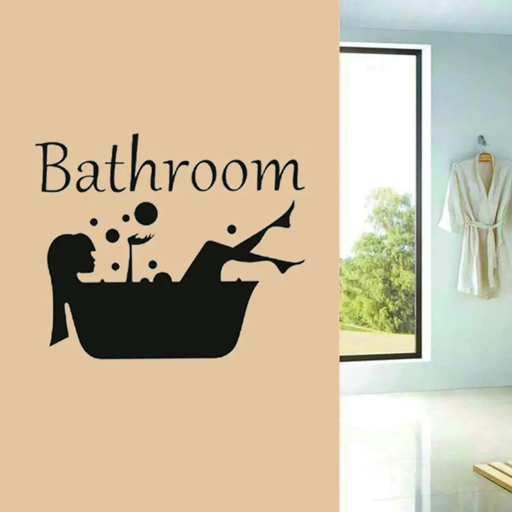 Lady Bathtub Wall Sticker Home Bathroom Door Removable Decal Art Mural Decor Lady Bathtub Wall Sticker Home Bathroom Door Removable Decal Art Mural Decor