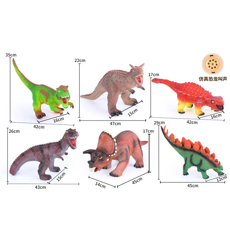 

Jurassic Simulated Dinosaur Models Soft Silcone Triceratops Stegosaurus 41 Cm Dinosaur Toy Children'S Educational Model Cross-