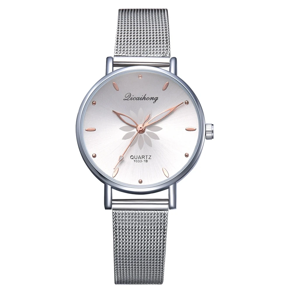 Брендовые женские часы Роскошные цветы металлические женские часы-браслет Кварцевые часы наручные часы для женщин relogio feminino - Цвет: Белый