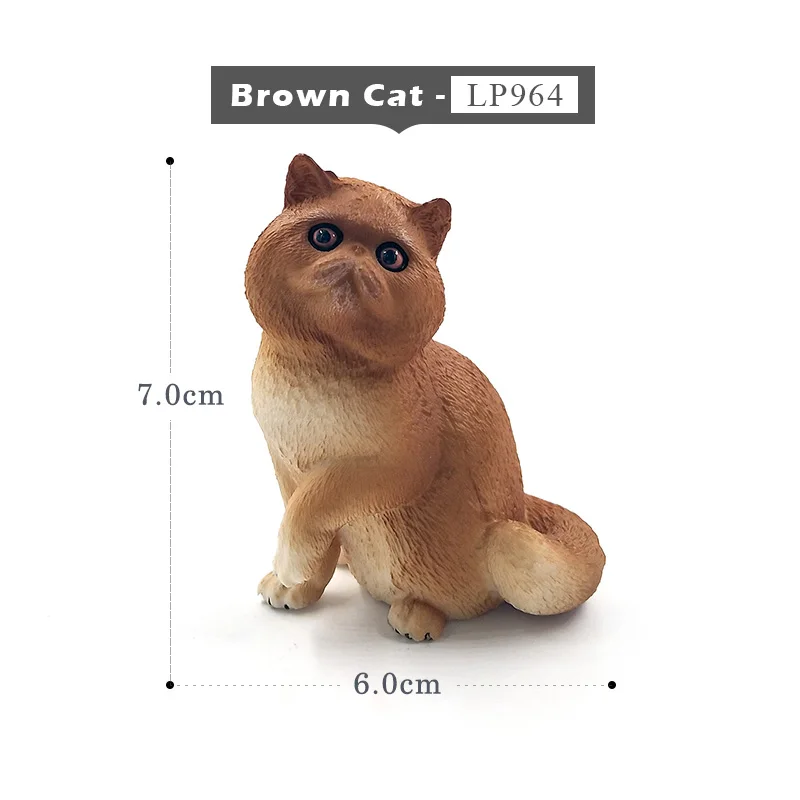 Brown Cat Имитация белки, слона, попугая, Wombat, фигурка животного, домашний декор, миниатюрное украшение для сада в виде Феи, аксессуары, фигурка - Цвет: Brown Cat