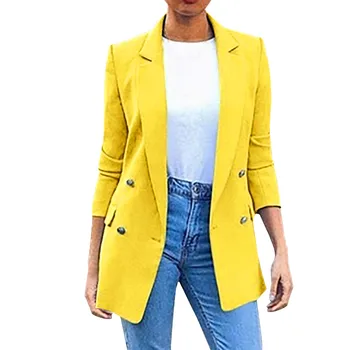 

Womail New Women Casual Long Sleeve Coat Suit Office Ladi Womens Ladies Solid Turn Down Collar Coat Suit For Women