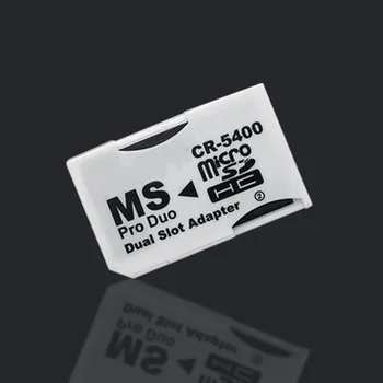 

Memory Card Adapter Micro SD TF Flash Card to Memory Stick MS Pro Duo for PSP Card Dual 2 Slot Adapter White