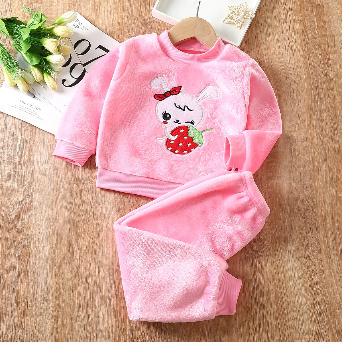 best baby nightgown Flannel Pajamas Set  New Winter Warm Homewear for Children Thicken Coral Fleece Clothing Suit Christmas Girls Boy Pijama 0-12Y cheap baby sleepwear