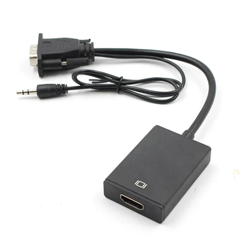 25 см VGA папа к HDMI Женский конвертер адаптер кабель с аудио выходом для ПК