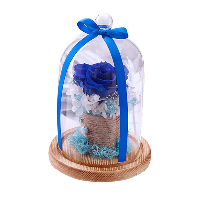 Beauty And The Beast Preserved, Everlasting Flower With Glass Cover Rose In Glass Dome,Mother's Day Gift Valentines Day Gift - Цвет: 16.5x10x8cm