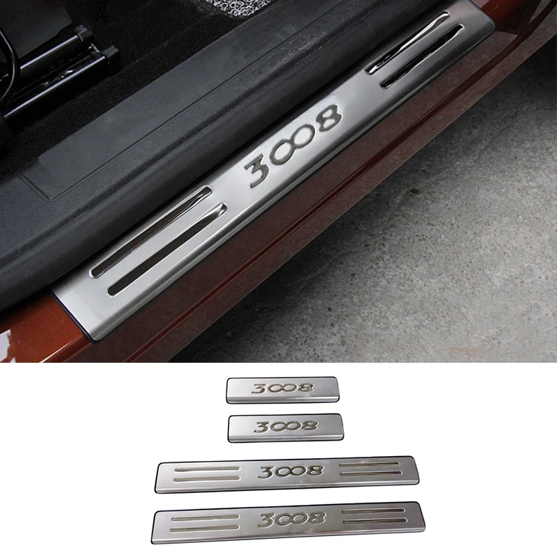 Auto Door Sill Scuff Plate Welcome Pedal Threshold Pedal For Peugeot 3008  Gt 3008gt 2017 2018 2019 Stainless Steel Accessories - Pedals - AliExpress