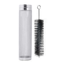 11x3 дюймов нержавеющая сталь пиво сухой бункер фильтр с 300 микрометром сетки для Homebrew бочонок Cornelius Corny Keg-серебро+ черный(inc