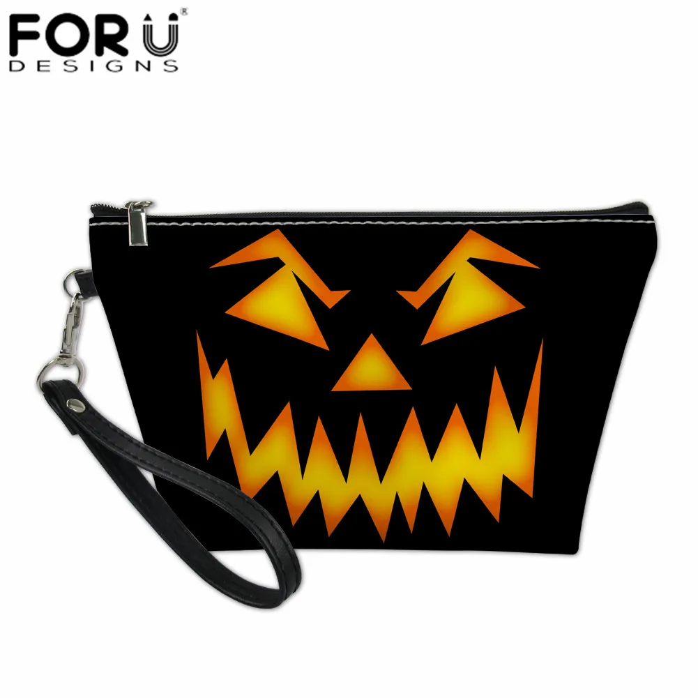 FORUDESIGNS/Винтажный чехол с черепом для Хэллоуина, косметичка для женщин, косметичка для девочек-подростков, органайзер для путешествий, женская маленькая сумка для туалетных принадлежностей