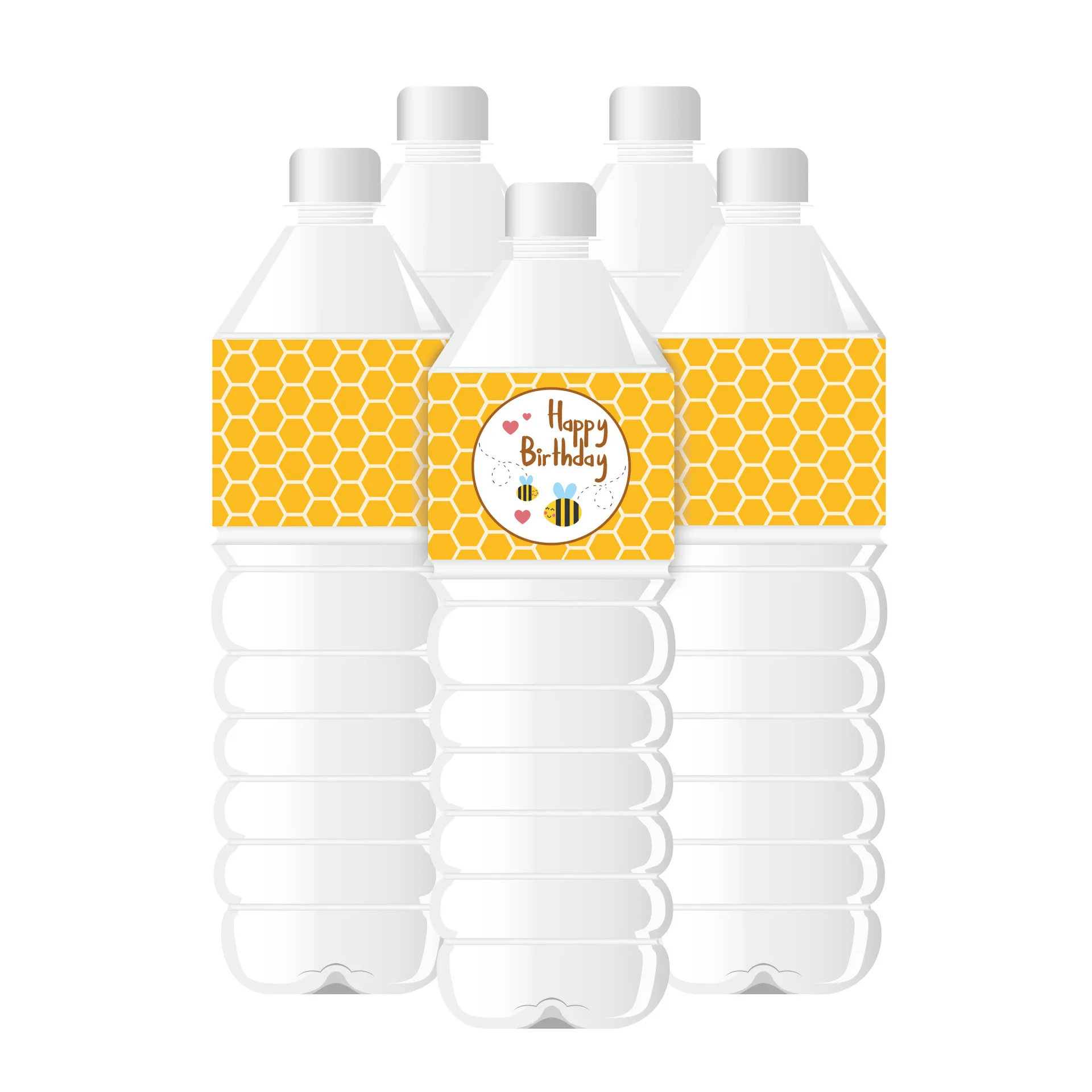 Anak-anak Lebah Ulang Tahun Pesta Pembaptisan Air Stiker Lebah Pesta Botol Air Label Selamat Datang Bayi Stiker 24 Buah/Bungkus