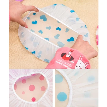 Preise 1Pc Nette Dots Wasserdichte Elastische Dusche Kappe Bade Salon SPA Haar Bad Hut Weichen