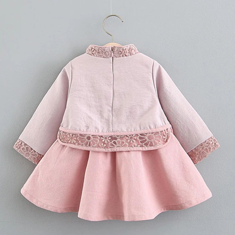 Платье для маленьких девочек в китайском стиле vestido Infantil/платье принцессы с длинными рукавами для вечеринки и свадьбы, платье-пачка весна-осень, 3 года