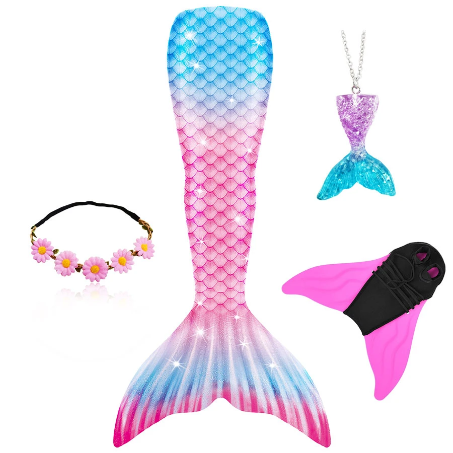 Girls Mermaid Tails for Swimming Mermaid Costume Cosplay Children Swimsuit Fantasy Beach Bikini can add Monofin Fin Halloween halloween costumes