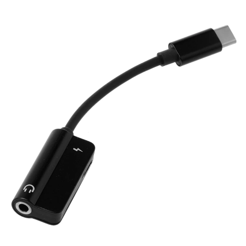 Черный USB 3,1 type C до 3,5 мм кабель для зарядки наушников для Xiaomi 6 8 huawei Mate10 P20 - Цвет: Черный