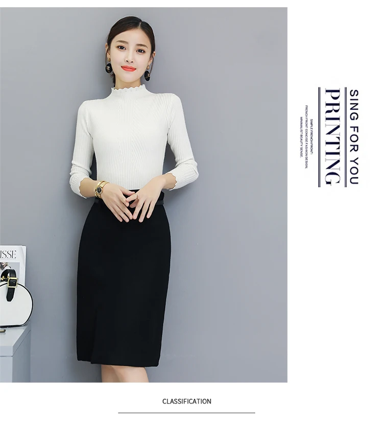 New Fashion Autumn Winter New Style wool skirts Plus Size High Waist Casual Midi Pencil Skirt Women Woolen Skirts