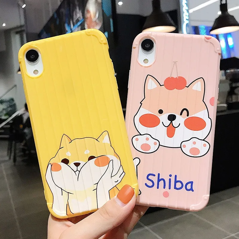 

For Iphone 7 8 Plus 6s Cute Corgi Dog Pattern Phone Case For IPhone X XS 7 8 Plus 6 6S Soft Silicone Luggage Cover Case