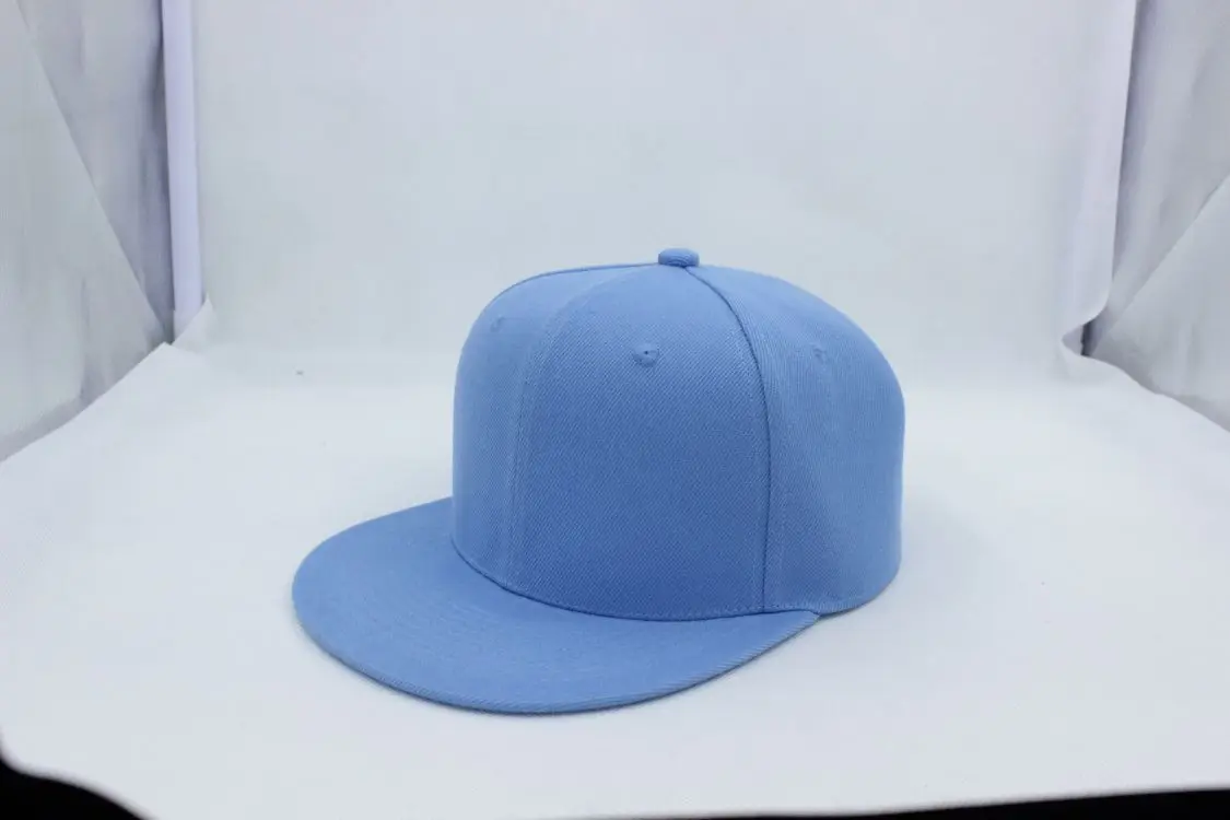 Light blue Бейсболка с логотипом «сделай сам», плоская кепка, на заказ, хип-хоп, для детей и взрослых, с вышивкой, брендовая Спортивная Кепка, высокое качество, Snapback - Color: Light blue