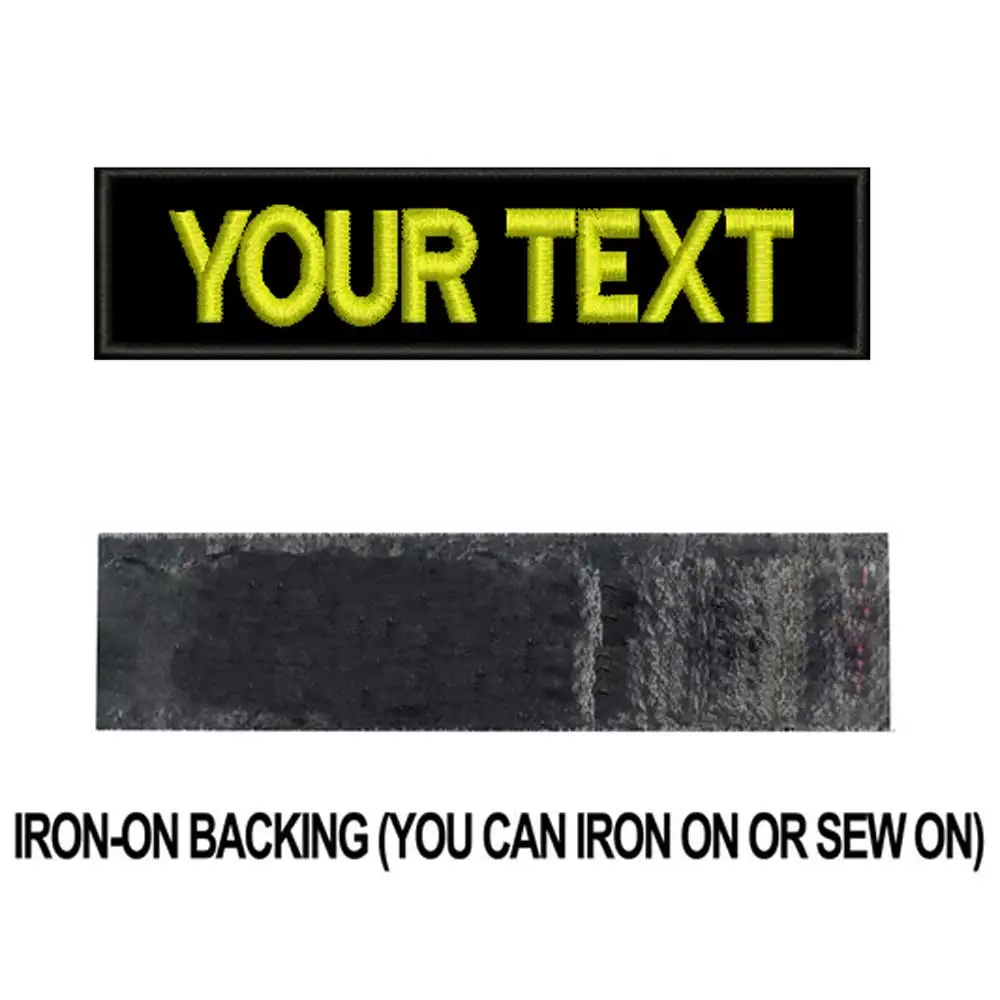 yellow iron На заказ имя патчи бирки персонализированные железные на крючок подложки вышитые - Цвет: yellow iron