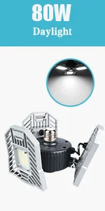 80W white E27 светодиодный деформируемый потолочный светильник, светильник для гаража, высокий люмен, SMD2836, лампа с радиолокационным датчиком, Точечный светильник для домашней парковки, промышленный Декор - Испускаемый цвет: 80W white