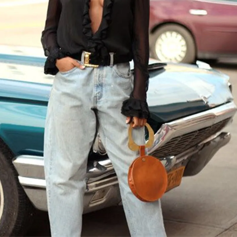 Акриловое кольцо маленькая круглая сумка женская 2019 Ретро дизайнерская