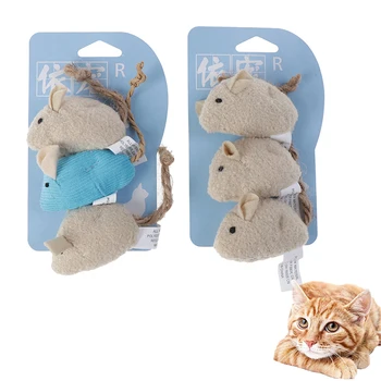 

Hot 3pcs/lot Mix Pet Cats Toys Fun Plush Mouse Cat Toy For Pet Little Fat Mouse Cat Toys