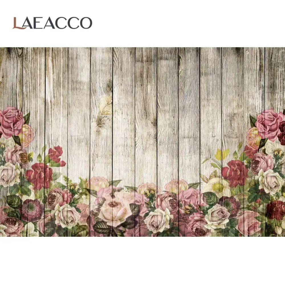 

Old Wooden Board Watercolor Flowers Pattern Photocall Baby Shower Pattern Photography Background Photo Backdrop Photo For Studio