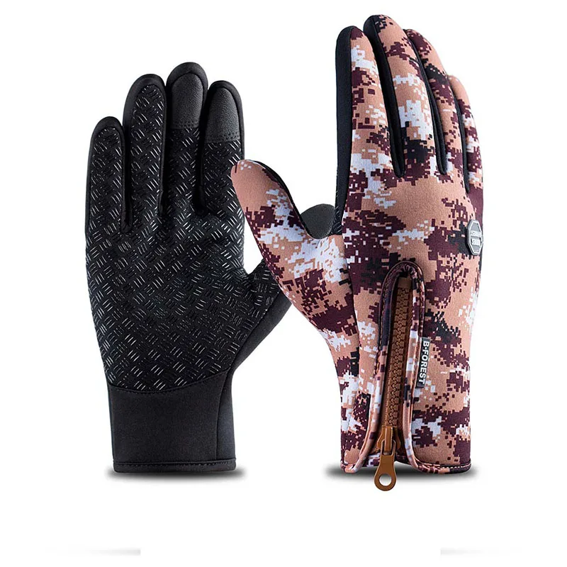 Водонепроницаемые зимние теплые перчатки мужские женские лыжные перчатки противоскользящие теплые перчатки для сноуборда с сенсорным экраном для активного спорта, ветрозащитные перчатки - Цвет: color 05