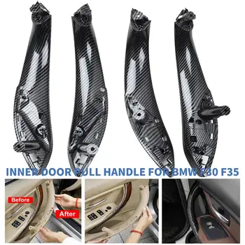

Car Styling Carbon Fiber Front Rear Left / Right Car Interior Door Pull Handle Trim Cover For BMW F30 F80 F31 F32 F33 F35 13-18