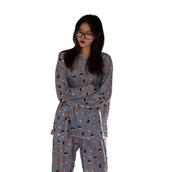 

Women Pajamas Set Spring Autumn New Cartoon Printed Long Sleeve Cute Sleepwear Casual Latest Female Pajamas Lingerie Hogar Girls