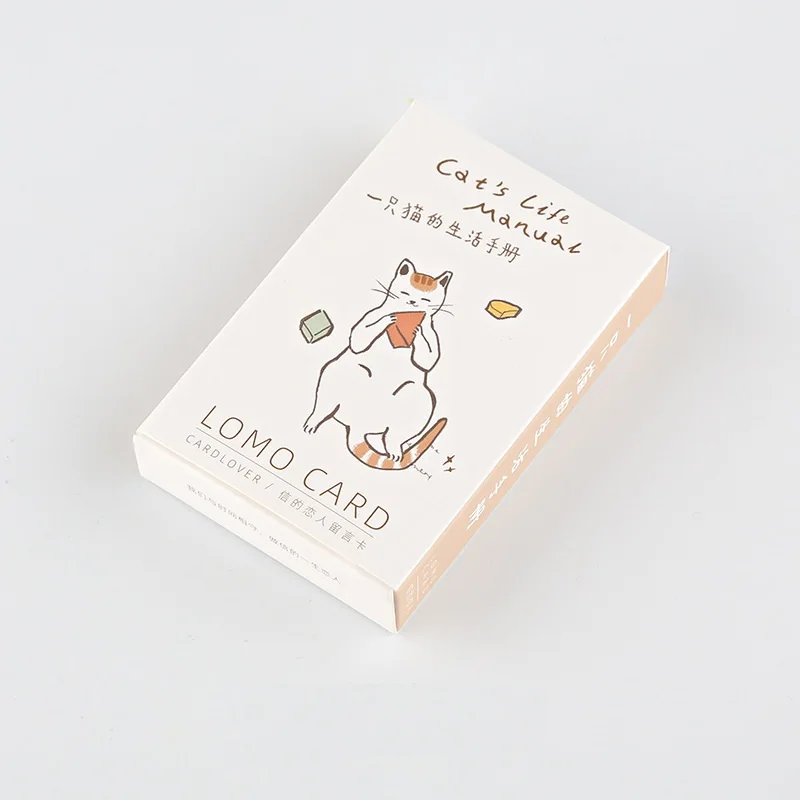 

28 Sheets/Set Cat's Life Manual Lomo Card Cartoon Mini Postcard Birthday Letter Gift Card Message Card 52*80mm