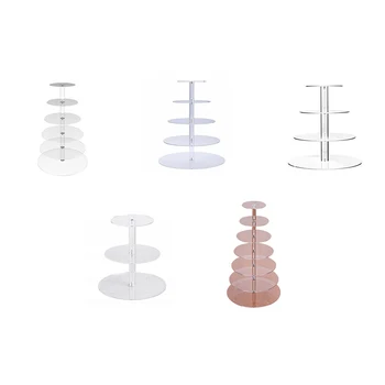 

Transparent Round Acrylic Cake Stand 3-7 Layer Cake fruit Stand Dessert Candy Display Stand Party Decoration