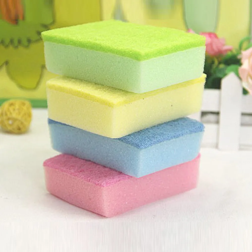 10PCS Cleaning Sponges Brush Set Kitchen Bowl Pan Spoon Fork Tableware Stove Cleaning Tools Home Table Car Pots Scouring Pads