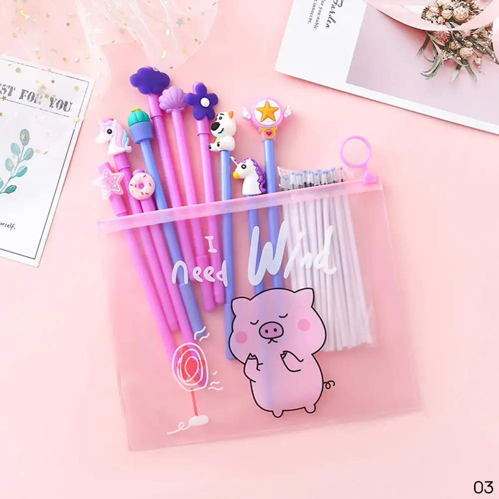 10 шт./компл. гелевая ручка Kawaii флеш-накопитель в виде единорога Канцтовары Школьные принадлежности гелевая чернильная ручка для школы офиса студентов милые поставщики ручка детские подарки - Цвет: 03 10pcs