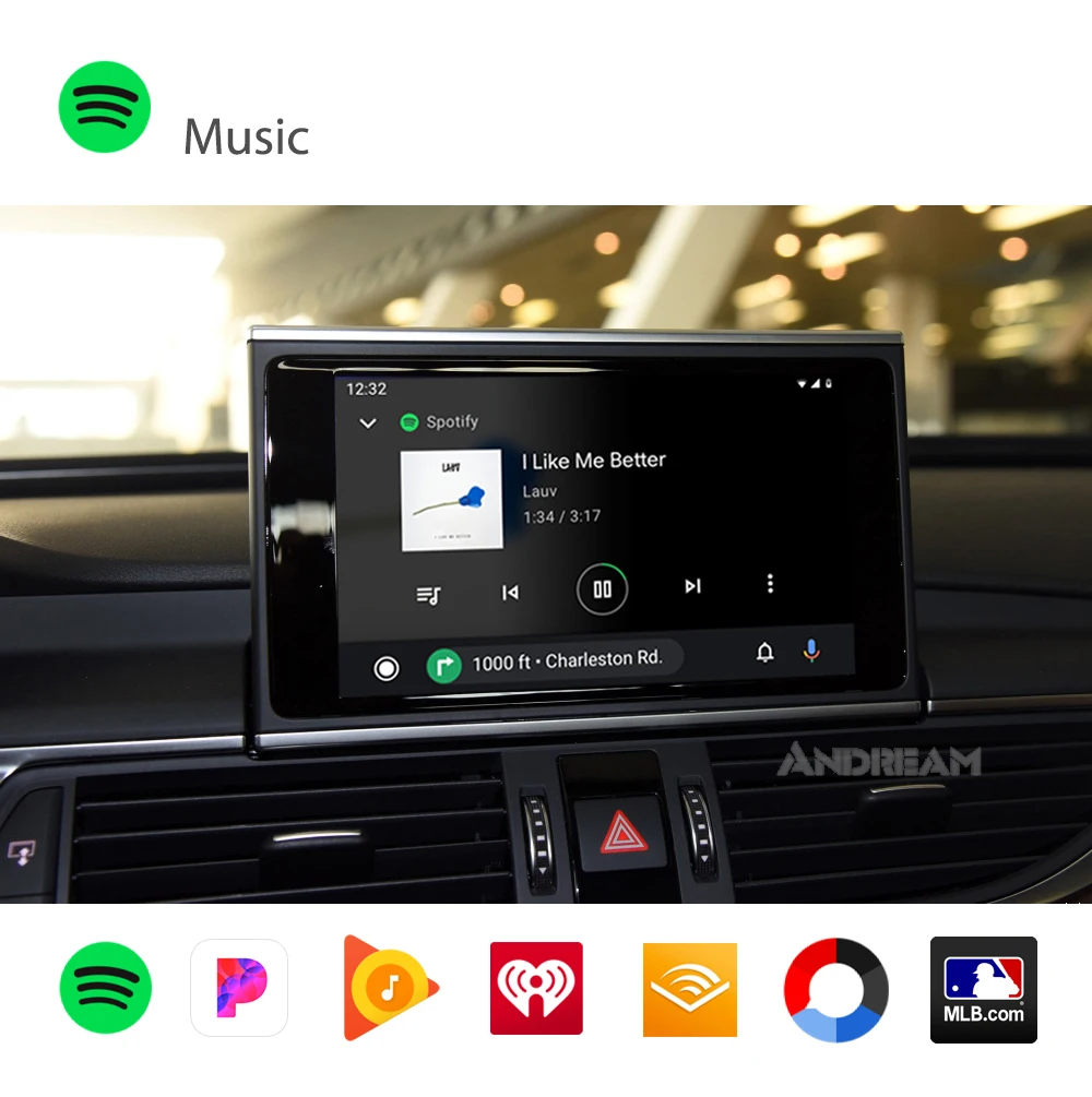 Andream беспроводной Carplay интерфейс коробка и Android авто для AUDI A3 Q3 экран обновление MMI система зеркало-ссылка