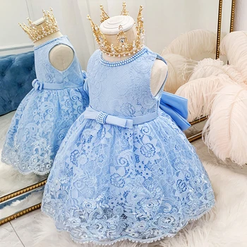 

Pageant Baby Girl Baptism Dress Beading 1st Birthday Dress For Baby Girl Bridesmaid Ceremony Prom Princess Children's Dress