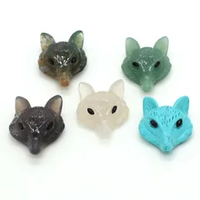 

2021Hot Sale Natural Semi-precious Stone Agate Fox Head Shape Loose Beads Handmade DIY Necklace Earrings Jewelry Ornaments Gift