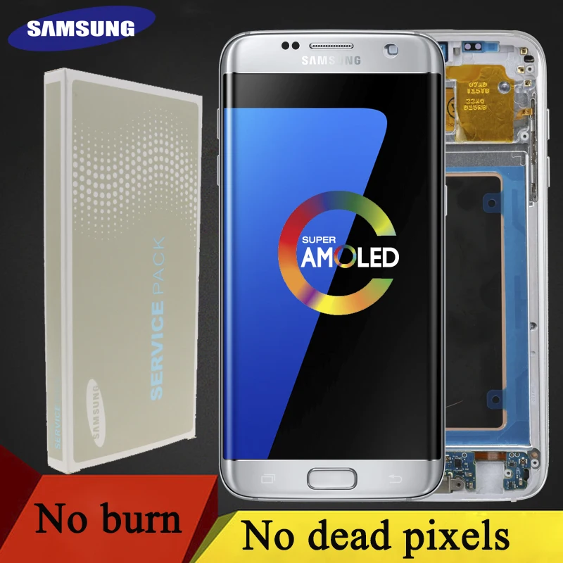 

ORIGINAL Super AMOLED 5.5" LCD Display For SAMSUNG Galaxy S7 Edge G935F G935 LCD Touch Screen Digitizer Assembly with Frame