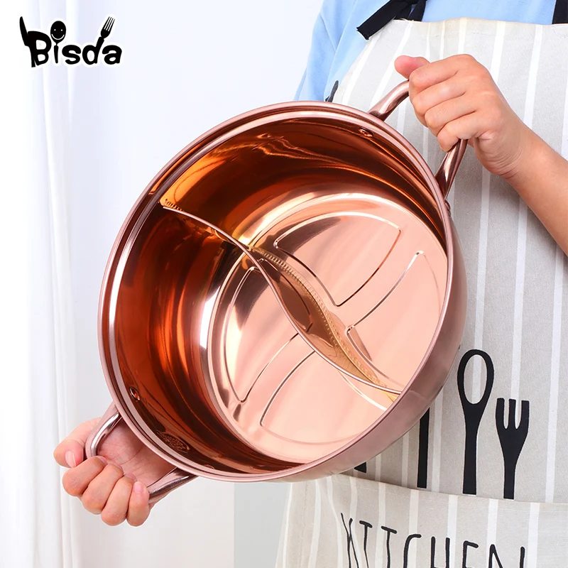 Chinese Hot Pot Stainless Steel Cooking Pot Kitchen Utensils Single-Layer Compatible Soup Stock Pots Home Cookware