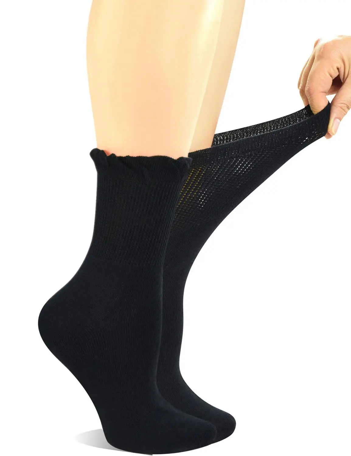Yomandamor Mens 5 Pairs Bamboo Dress Crew Socks with Seamless Toe,Size 6-11 UK 