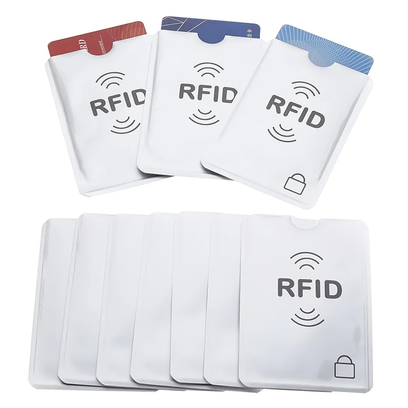 

10Pcs/Set Anti Rfid Wallet Blocking Reader Lock Bank Card Holder Id Card Case Protection Credit Card Holder Aluminium