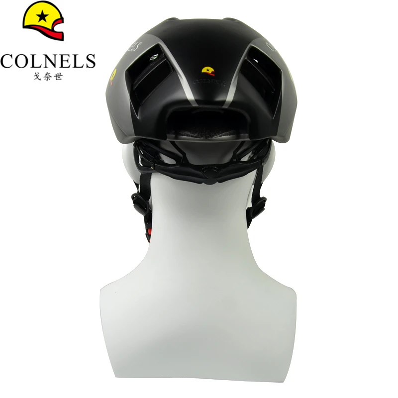COLNELS TT Time Helmet, 16 вентиляционных отверстий, 58-62 см, шоссейный велосипед, велосипедный, спортивный, безопасный, мужской, гоночный, матовый, серебристый, черный, время пробного шлема