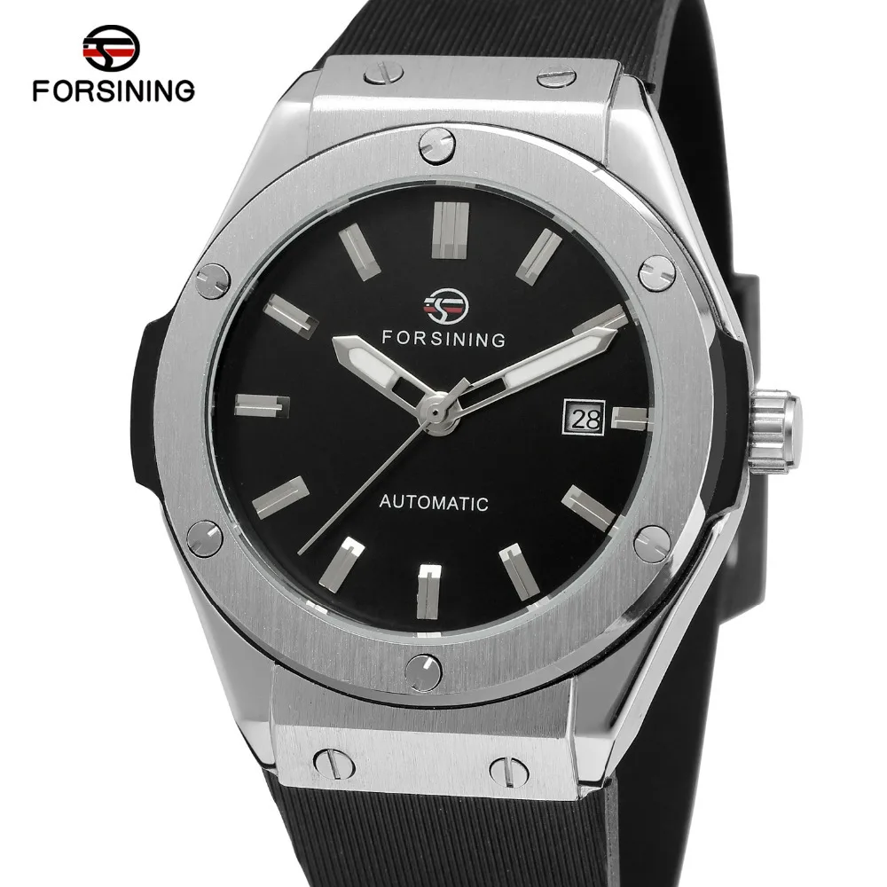 

Forsining Europe And America Style Men Fashion Casual Hollow out Calendar Fully Automatic Mechanical Wrist Watch