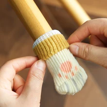 Couvre pieds de chaise tricotés antidérapants, 4 pièces, pieds de Table, chaussettes de meuble, Protection du sol, coussinets de réduction de bruit mobile 