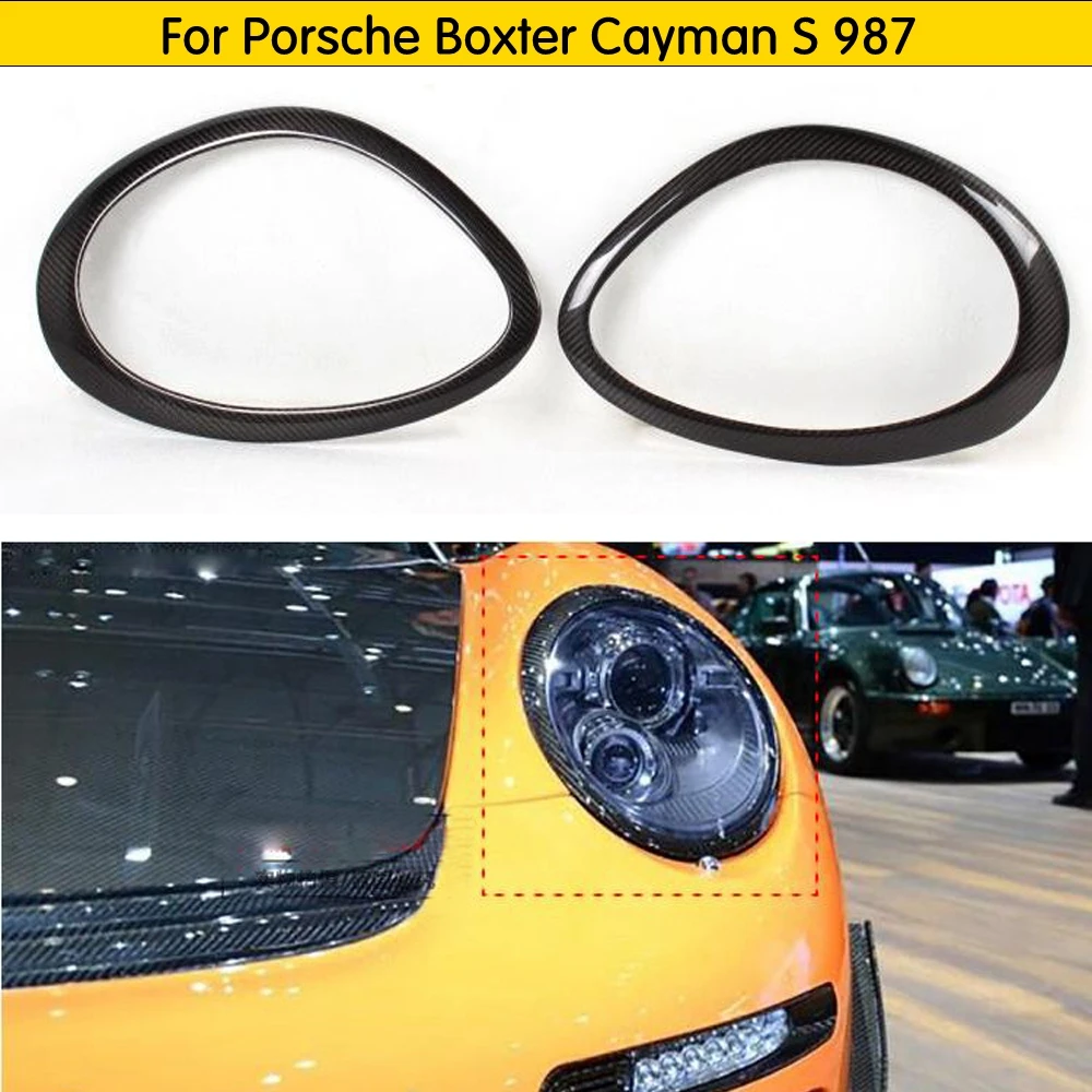 Real Carbon Fiber Eyebrows Eyelid Headlight for Porsche Boxter Cayman S 987 2005-2008 | Автомобили и мотоциклы