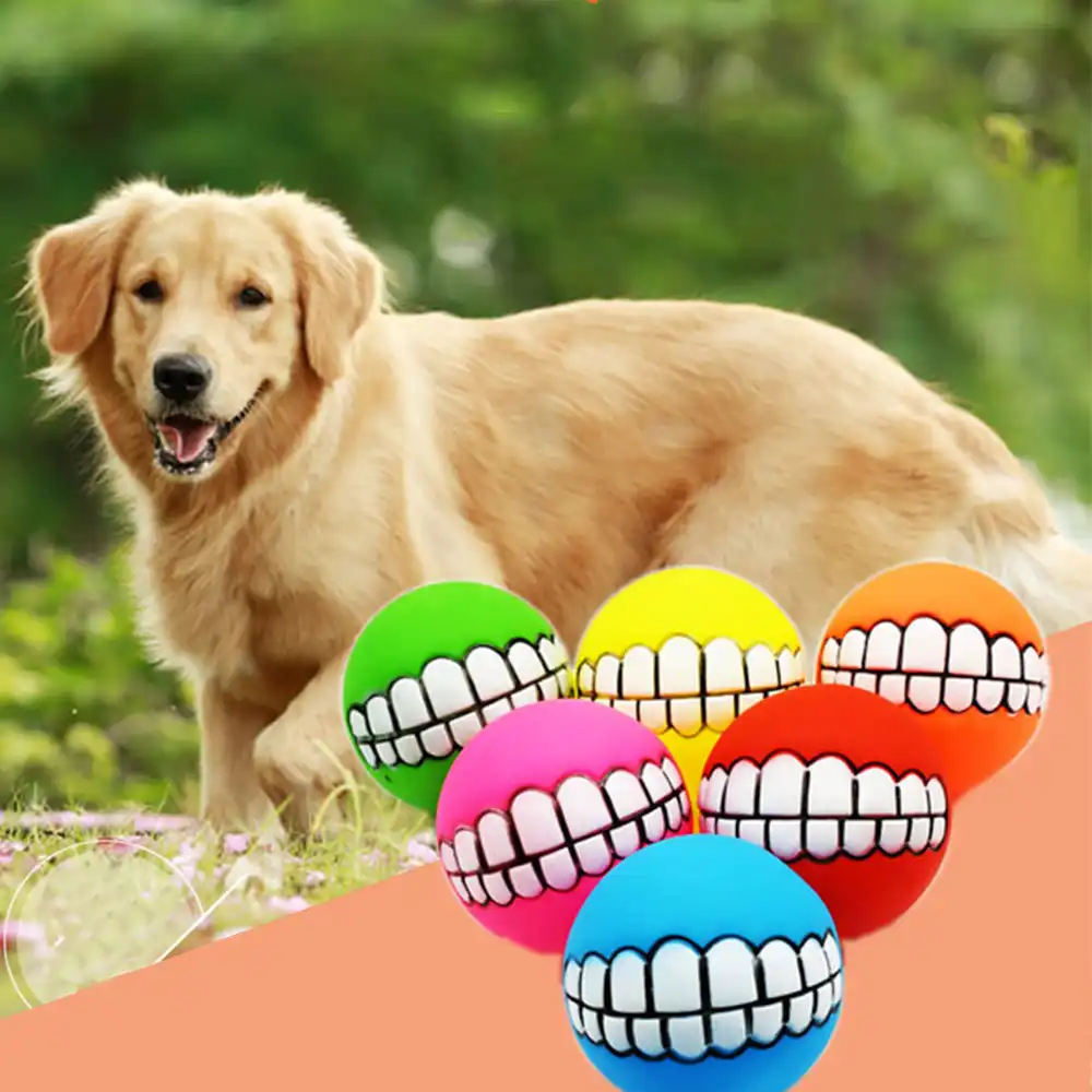 dog ball teeth funny