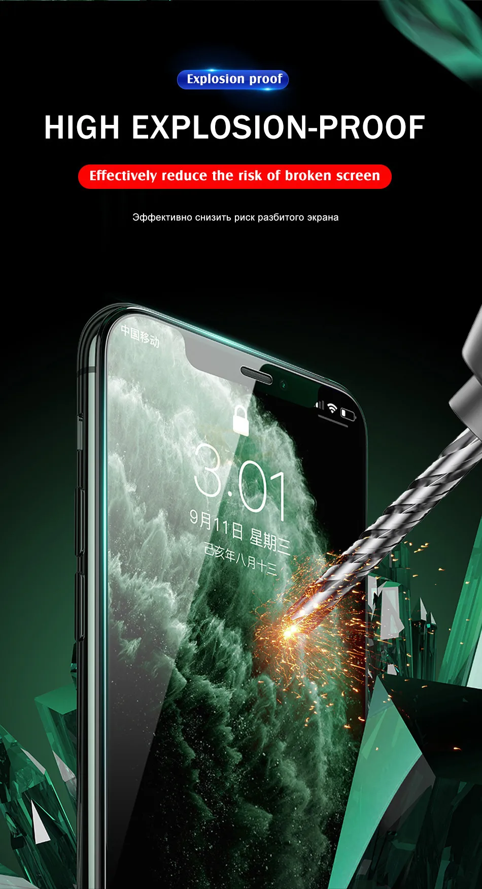 3 шт полное покрытие из закаленного стекла для IPhone X XR XS 11 Pro Max Защитная пленка для экрана для IPhone 8 7 6 6s Plus защитное стекло