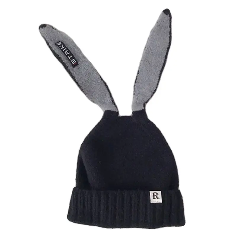 timberland skully Women Girls Knit Stretch Beanie Hat Cute Long Rabbit Ears Letters Warm Skull Cap timberland skully