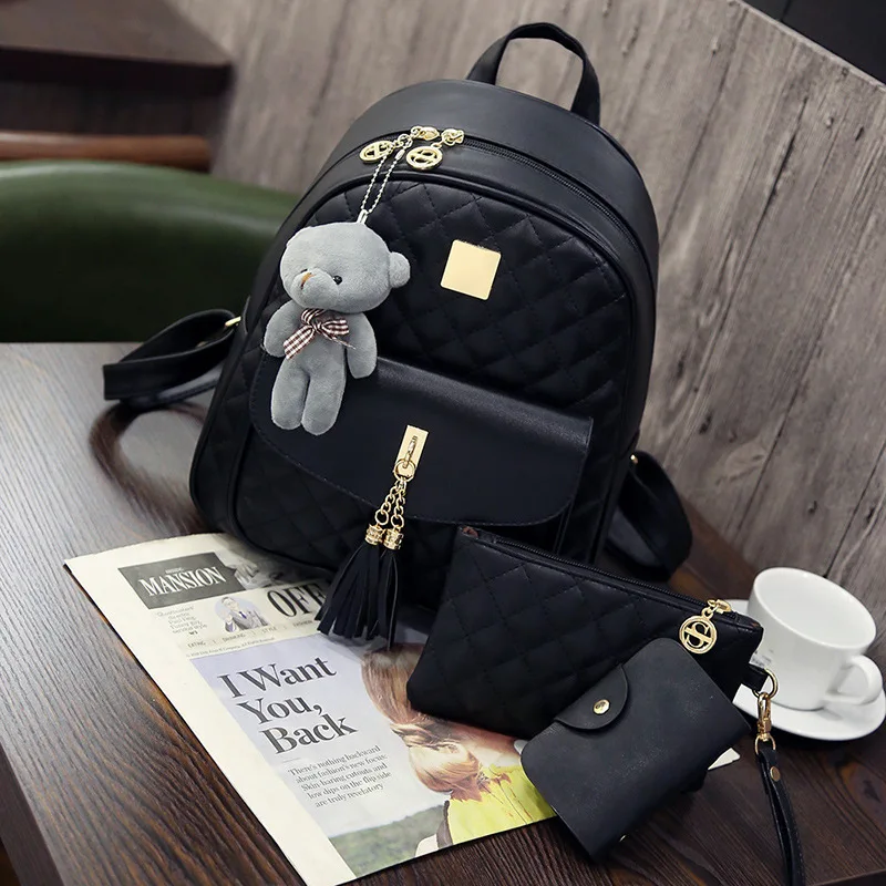 

Cross Border for 2018 New Style Backpack WOMEN'S Bag Fashion College Style Three-piece Set Picture Backpack School Bag