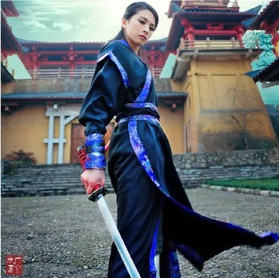 DIMI Cosplay Suit Robe Costume Hanfu Mens Chinese Han Clothing Emperor Prince Show