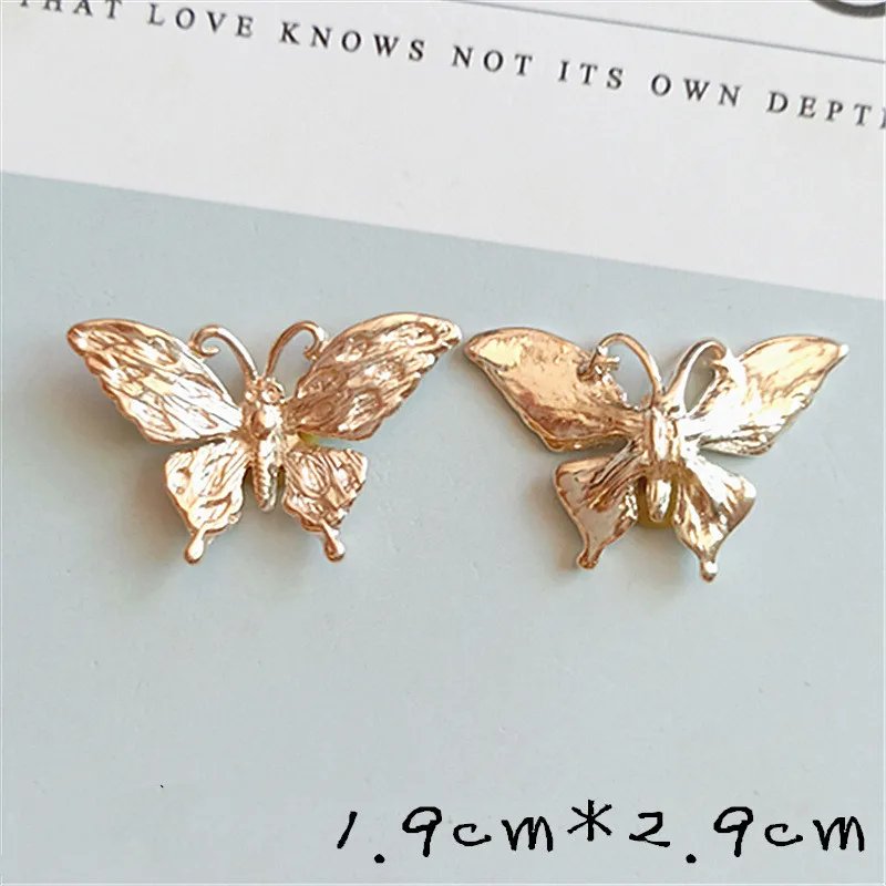 Small Butterfly 10 шт/партия сплав золотой бабочки Подвески-пуговицы для diy аксессуары ручной работы для волос аксессуары брошь сумка обувь коробка мобильный телефон - Цвет: Small Butterfly
