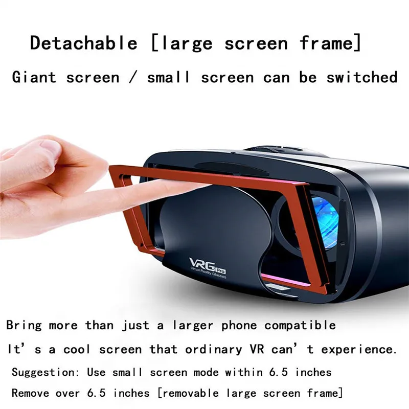 VRG PRO виртуальной реальности VR очки полный экран визуальный широкий угол 120 градусов VR очки для 5 до 7 дюймов смартфонов устройств